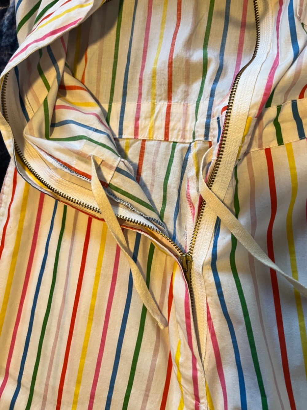 Nooworks Cotton Striped Jumpsuit XS PROFESSIONALLY ALTERED FOR LONG TORSO - Picture 9 of 10